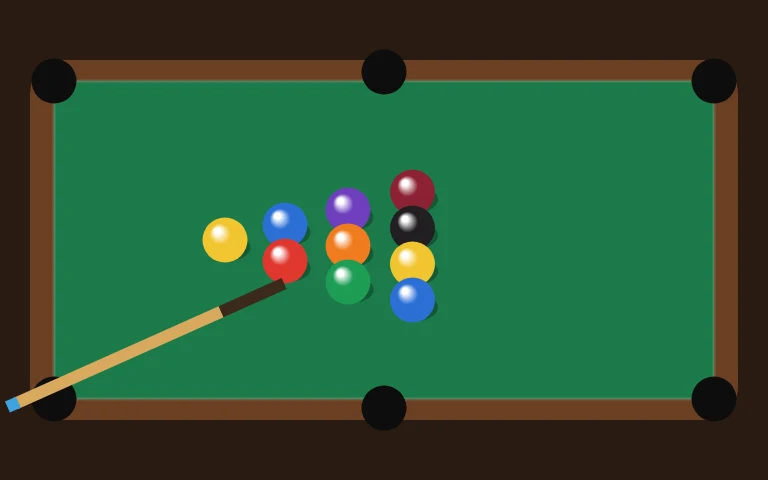 8 Ball Billiards — Clear the table with smart angles and soft touches.