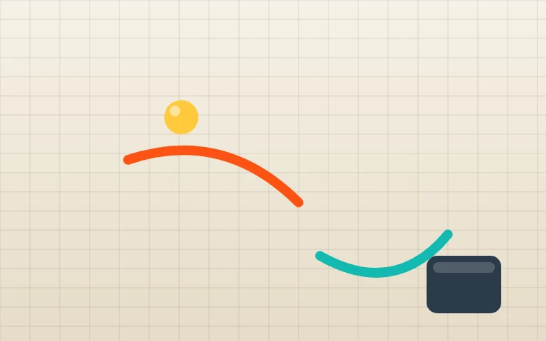 Draw Lines — Draw a path and bounce the ball into the cup.