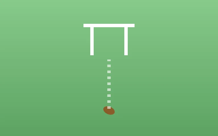 Field Goal — Kick through the uprights against the wind.