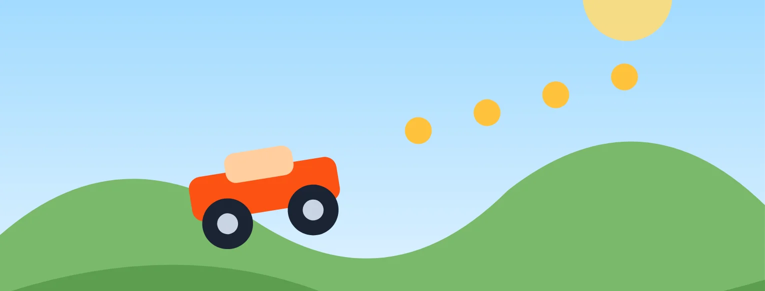 Hill Dash Adventures — Drive across wild hills without flipping your car.