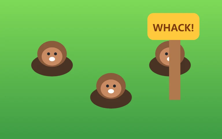 Mole Mayhem — Whack every mole, dodge the bombs.