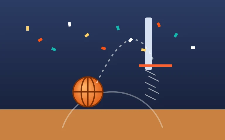 Shooting Hoops — Flick the ball through the hoop before time runs out.