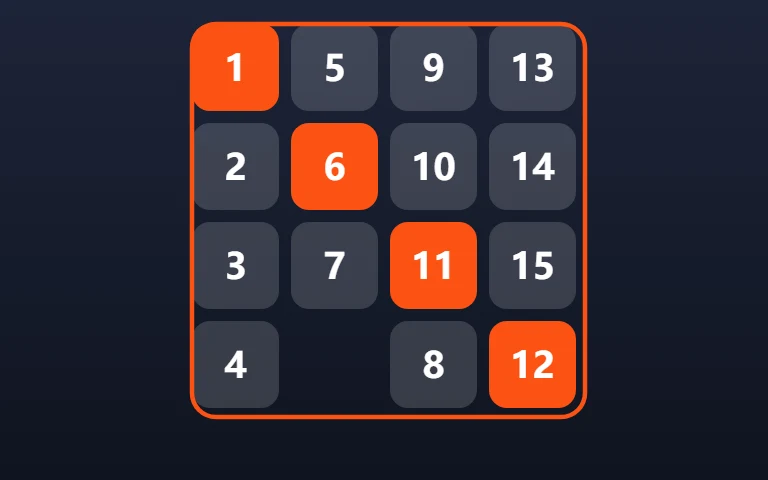 Slide Puzzle — Bring the numbers back into order.