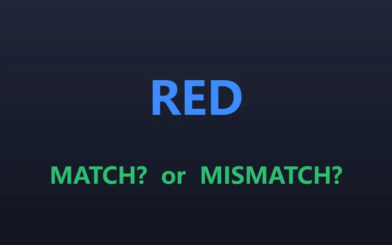 Stroop Rush — Does the word match the color? Decide fast.